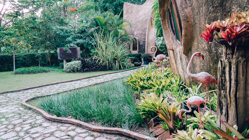 Flamingos at the Snail Dome - Clay House Leafy Greens Chiang Mai